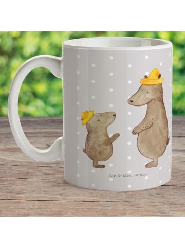 Mr. & Mrs. Panda Kindertasse Bären mit Hut ohne Spruch in Grau Pastell