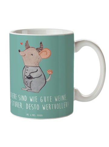 Mr. & Mrs. Panda Kaffeebecher Sturer Stier mit Spruch in Meeresbrise