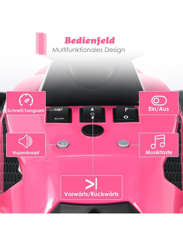 COSTWAY 12V Elektro Mini Quad mit Musik in Rosa