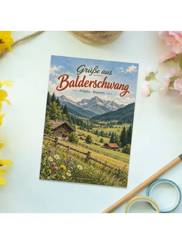Ansichtskarte Tal idyllisch Design mit Spruch in Weiß