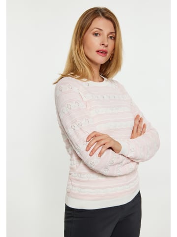 Usha Pullover in Zartrosa Wollweiss