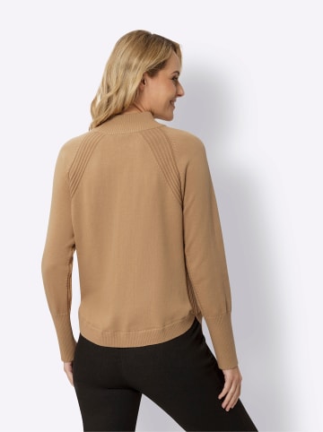 Sieh an! Stehkragen-Pullover in camel
