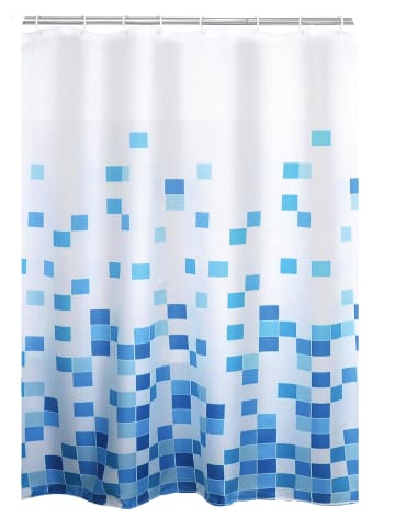 RIDDER Duschvorhang Textil Cubes blau 180x200 cm