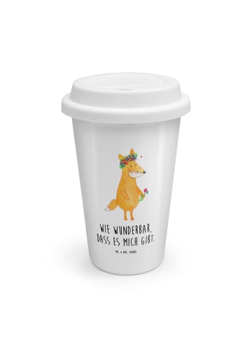 Mr. & Mrs. Panda Coffee To Go Becher Fuchs Blumen mit Spruch in Weiß