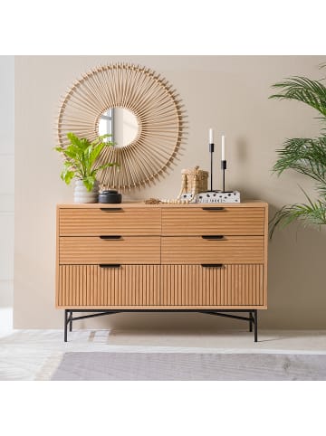 home24 Sideboard KNIVS 6 Schubladen in Eiche