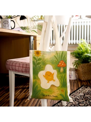 Mr. & Mrs. Panda Jutebeutel Spiegelei Ei Design ohne Spruch in Weiß