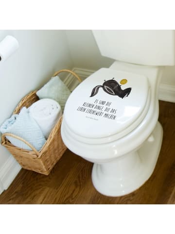 Mr. & Mrs. Panda Motiv WC Sitz Stinktier Ball mit Spruch in Weiß