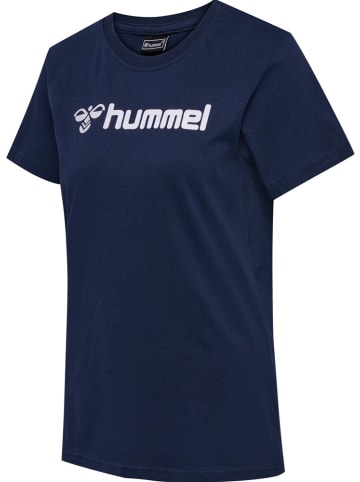 Hummel Sportshirt "Hmlmover Cotton T-Shirt S/S Woman" in Blau