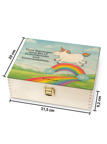 Mr. & Mrs. Panda Tee Box Einhorn Regenbogen Design mit Spruch in Weiß