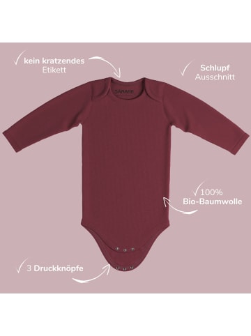 Sämann Baby Body aus 100% Bio-Baumwolle Schlupfbody langarm gerippt Raspberry