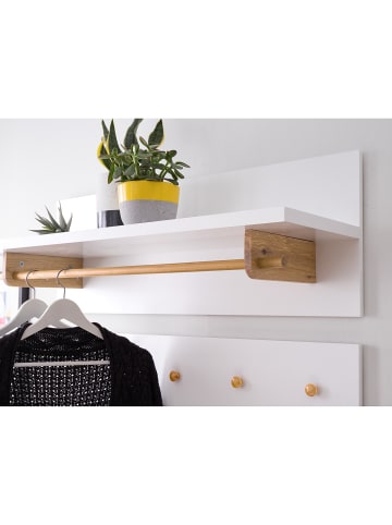 home24 Wandgarderobe Tenabo in Weiß / Eiche
