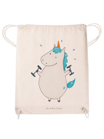 Mr. & Mrs. Panda Jutebeutel Einhorn Fitness ohne Spruch in Creme