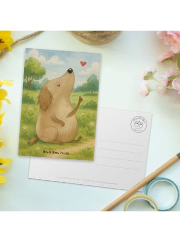 Mr. & Mrs. Panda Ansichtskarte Hund Liebe Design ohne Spruch in Weiß