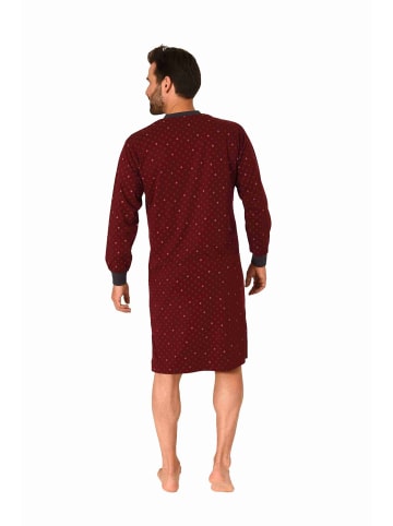 NORMANN langarm Nachthemd Bündchen print - 70645 in rot
