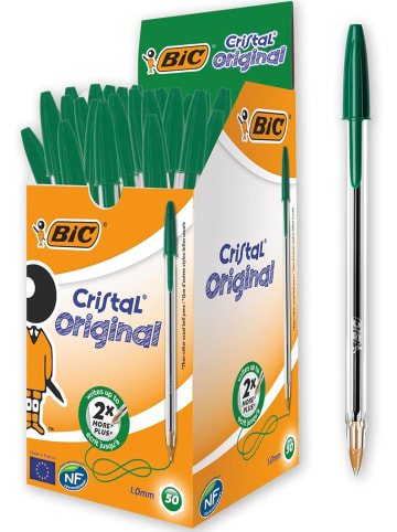 Bic BIC 8373629 Kugelschreiber Cristal Medium, Grün, 50 Stück