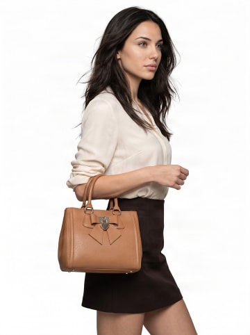 Cluty Handtasche Solcuore echt Leder in cognac