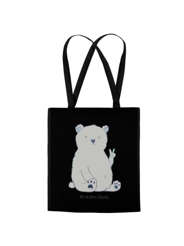 Mr. & Mrs. Panda Strandtasche Eisbär Faul ohne Spruch in Schwarz