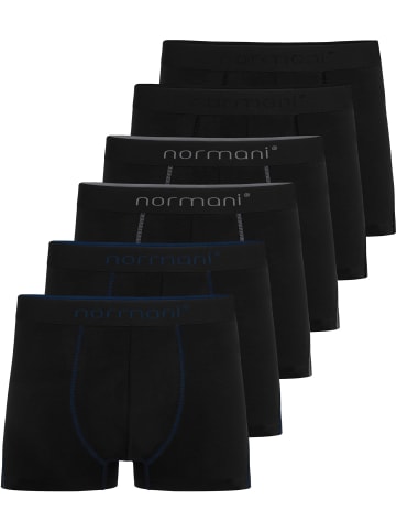 normani 6x Herren Baumwoll-Boxershorts in Dunkelblau/Grau/Schwarz