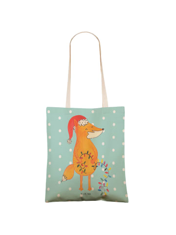 Mr. & Mrs. Panda shopping bag Fuchs Weihnachten ohne Spruch in Türkis Pastell