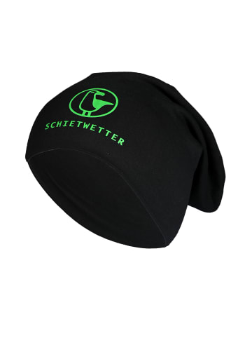 SCHIETWETTER Beanie mit Print Möwe in black/neon green