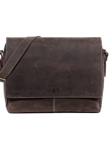 SID & VAIN Leder-Aktentasche SPENCER XL groß Laptop-Tasche 15 Zoll echt Leder in braun