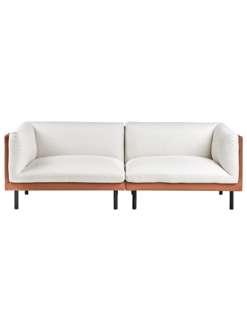 Beliani 3-Sitzer Sofa VORGOD in Braun/Weiß/Schwarz - (W) 221 x (H) 76 x (L) 85 cm
