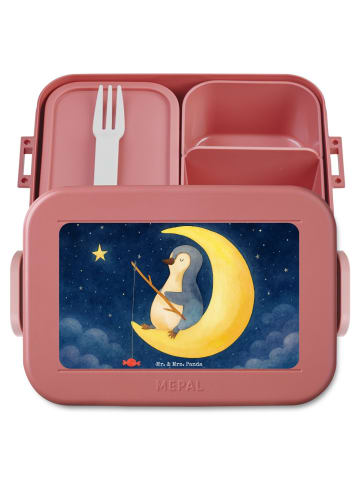 Mr. & Mrs. Panda Bento Box Pinguin Mond Design ohne Spruch in Rot Pastell