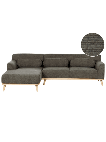 Beliani Ecksofa SIMOS in Grün/Braun - (W) 264 x (H) 80 x (L) 159 cm