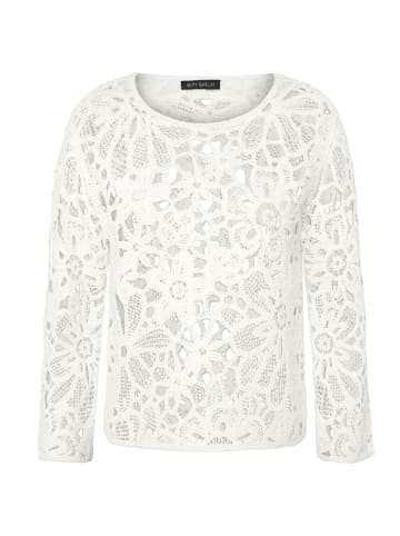 Betty Barclay Lochstrick-Pullover mit U-Boot-Ausschnitt in Rohweiß
