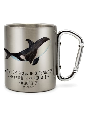 Mr. & Mrs. Panda Isoliertasse Orca mit Spruch in Silber