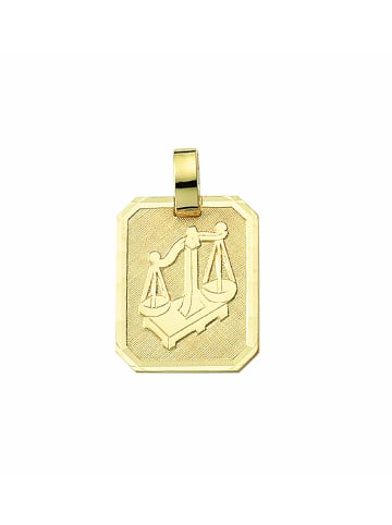 Adeliás Damen & Herren 333 Gold Sternzeichen Anhänger Waage in gold