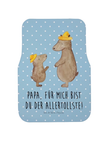 Mr. & Mrs. Panda Automatte Bären mit Hut mit Spruch in Blau Pastell
