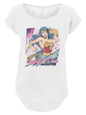 F4NT4STIC Long Cut T-Shirt DC Comics Wonder Woman Strength & Power in weiß