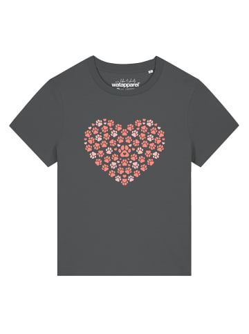 wat? Apparel T-Shirt Pfotenliebe 02 in Grau