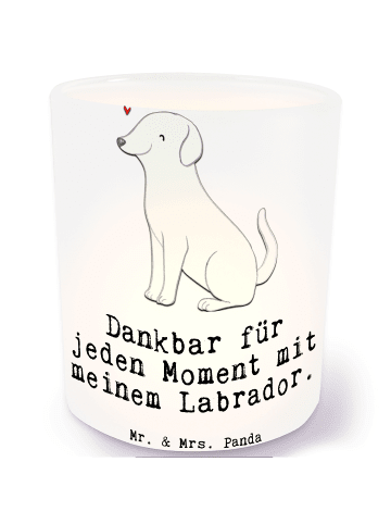 Mr. & Mrs. Panda Deko Windlicht Labrador Moment mit Spruch in Transparent