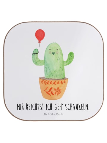 Mr. & Mrs. Panda Tassenuntersetzer Kaktus Luftballon mit Spruch in Weiß