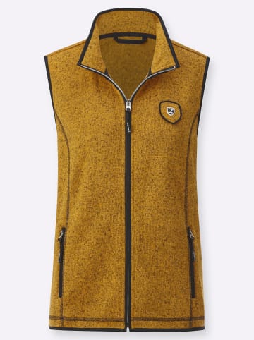 WITT WEIDEN Strick-Fleeceweste in ocker-schwarz-gemustert