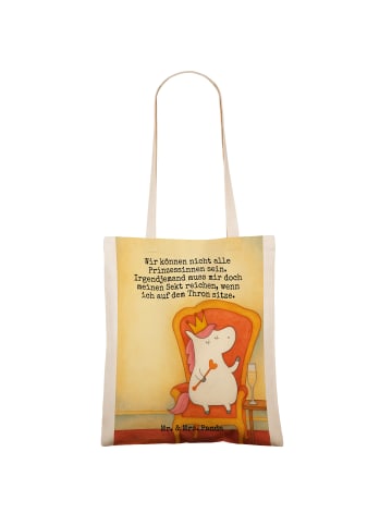 Mr. & Mrs. Panda Tragetasche Einhorn Prinzessin Design mit Spruch in Weiß