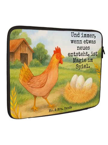 Mr. & Mrs. Panda Notebook Tasche Huhn Stolz Design mit Spruch in Weiß