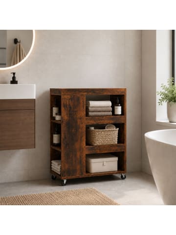 relaxdays Nischenwagen in Dunkelbraun - (B)18 x (H)85 x (T)60 cm