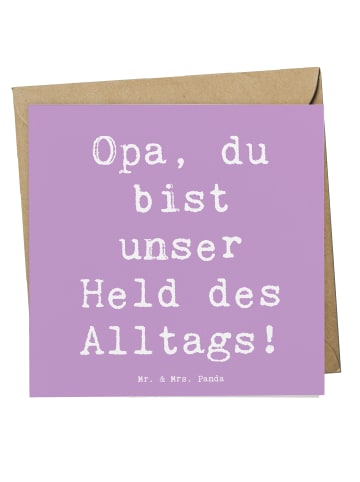 Mr. & Mrs. Panda Einladungskarte Spruch Opa Held mit Spruch in Lavendeltraum