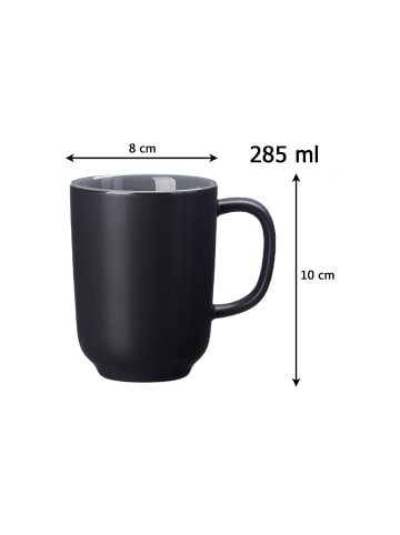 6er Set Kaffeebecher Jasper in Schwarz 285 ml