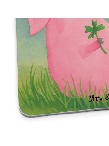 Mr. & Mrs. Panda Tassenuntersetzer Schwein Glück Design mit Spruch in Weiß