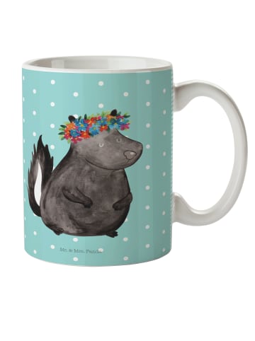 Mr. & Mrs. Panda Kindertrinkbecher Stinktier  ohne Spruch in Türkis Pastell