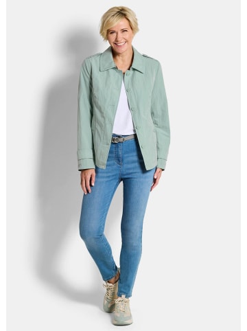 GOLDNER Trenchcoat Übergangsjacke mit Crash-Optik in salbei
