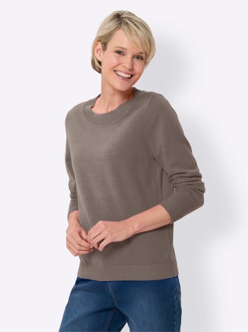 Sieh an! Langarm-Pullover in taupe