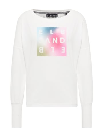 ELBSAND Langarm T-Shirt Imke in Cloud White Multicolor