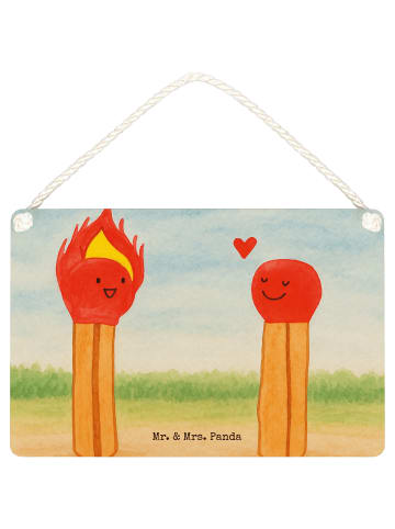 Mr. & Mrs. Panda Schild Streichhölzer Design ohne Spruch in Weiß