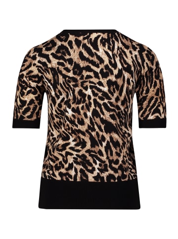 Betty Barclay Feinstrickpullover mit Animalprint in Schwarz/Beige