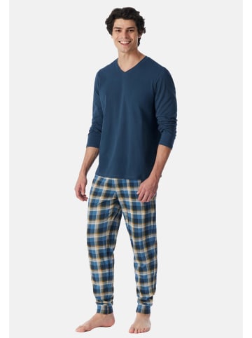 Schiesser Schlafanzug Casual Essentials in Deep blue